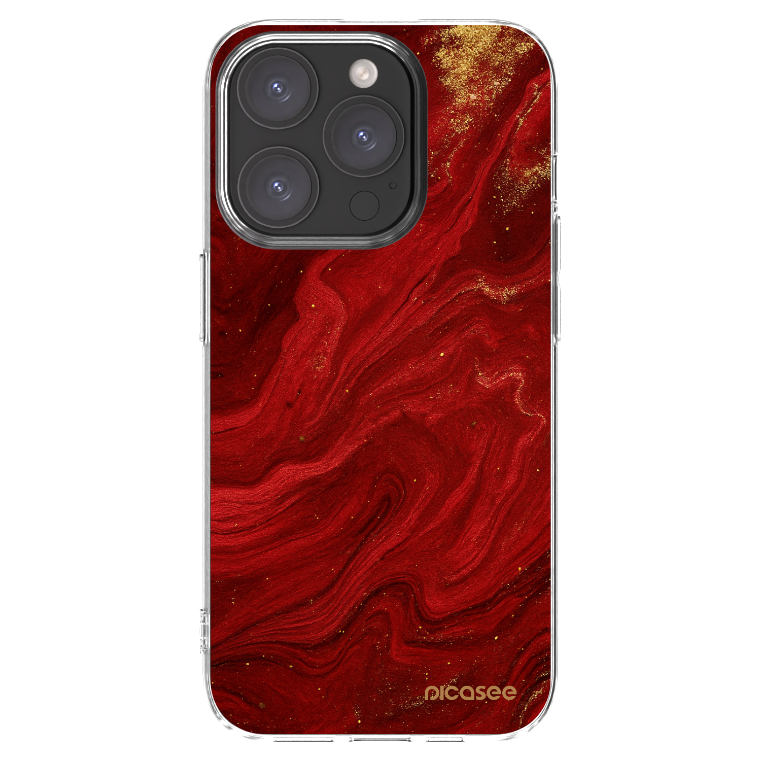 Picasee husă transparentă din silicon pentru Apple iPhone 15 Pro - Red