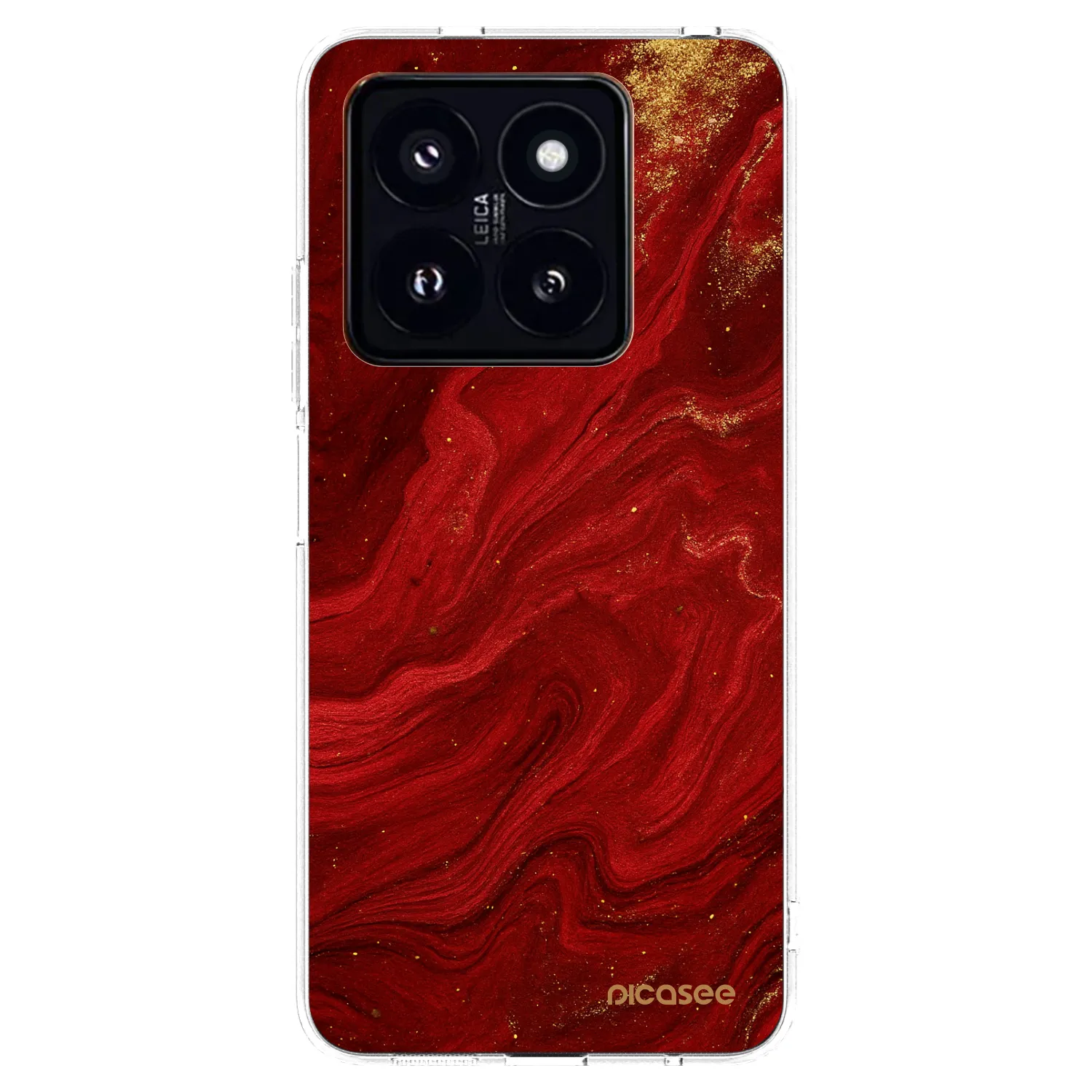 Picasee husă transparentă din silicon pentru Xiaomi 14 Pro - Red