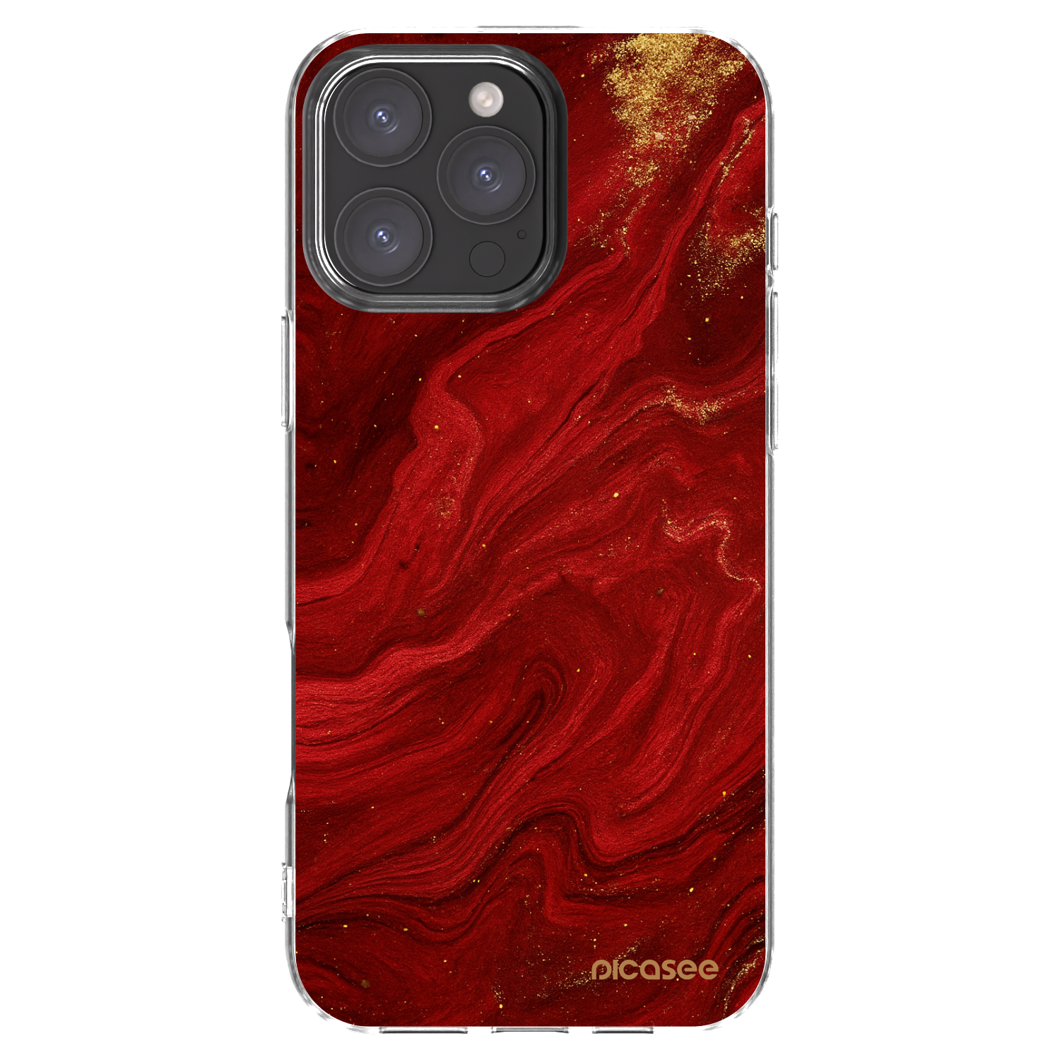 Picasee husă transparentă din silicon pentru Apple iPhone 16 Pro Max - Red