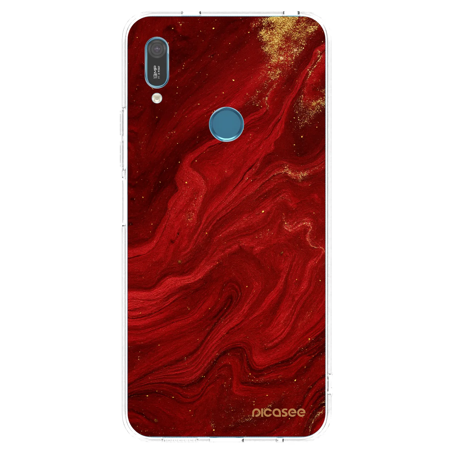 Picasee husă transparentă din silicon pentru Huawei Y6 2019 - Red