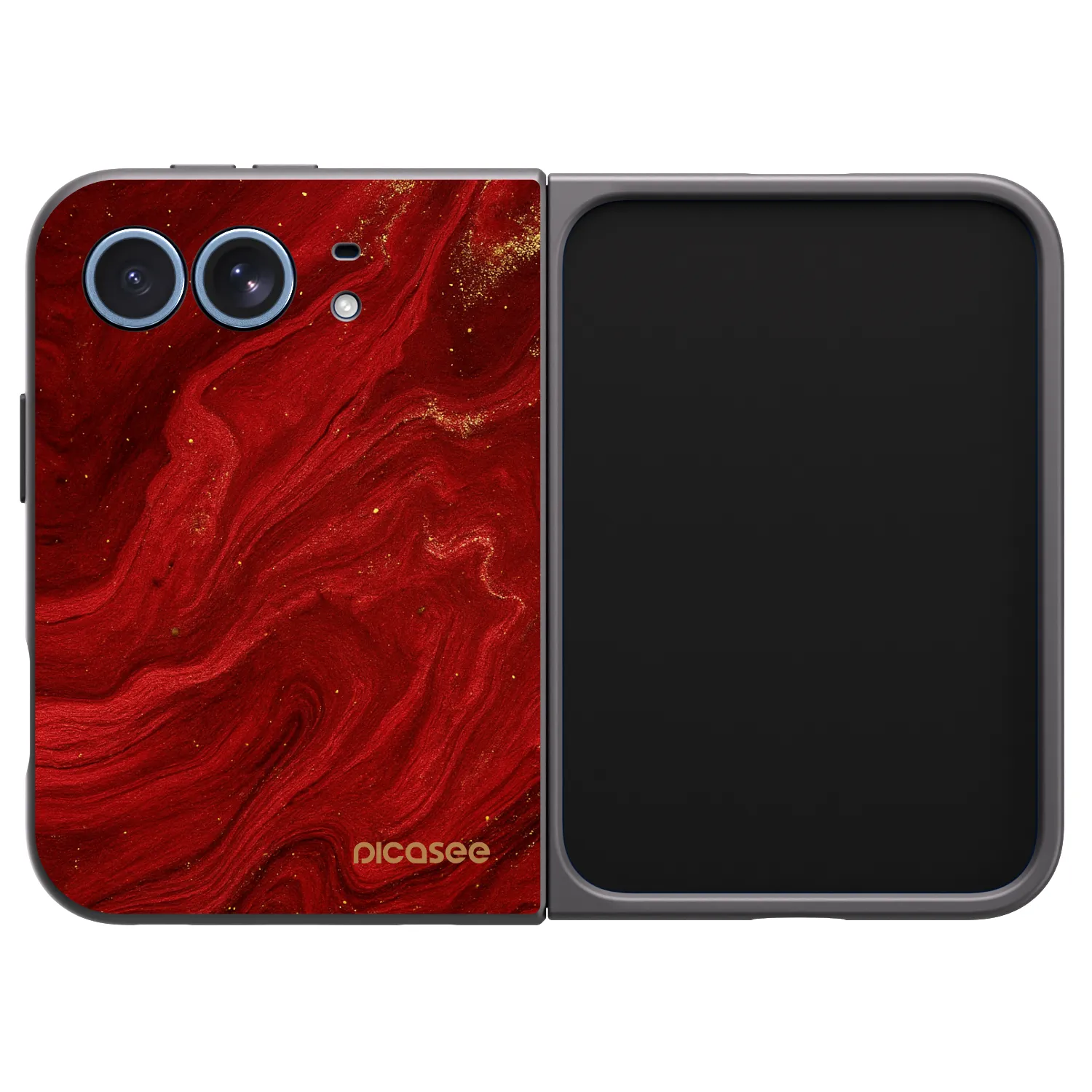 Picasee husă neagră din silicon pentru Apple iPhone Duo - Red