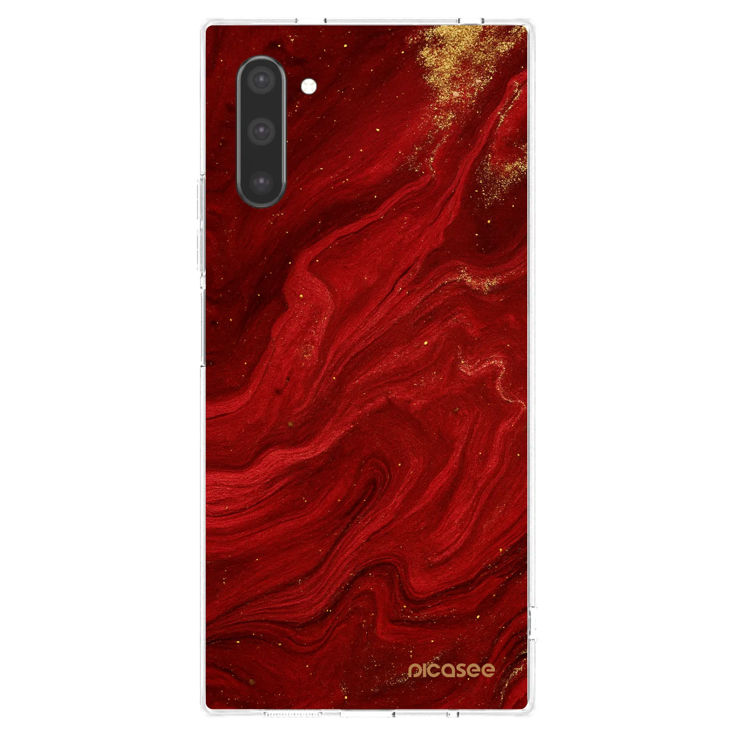Picasee husă transparentă din silicon pentru Samsung Galaxy Note 10 N970F - Red