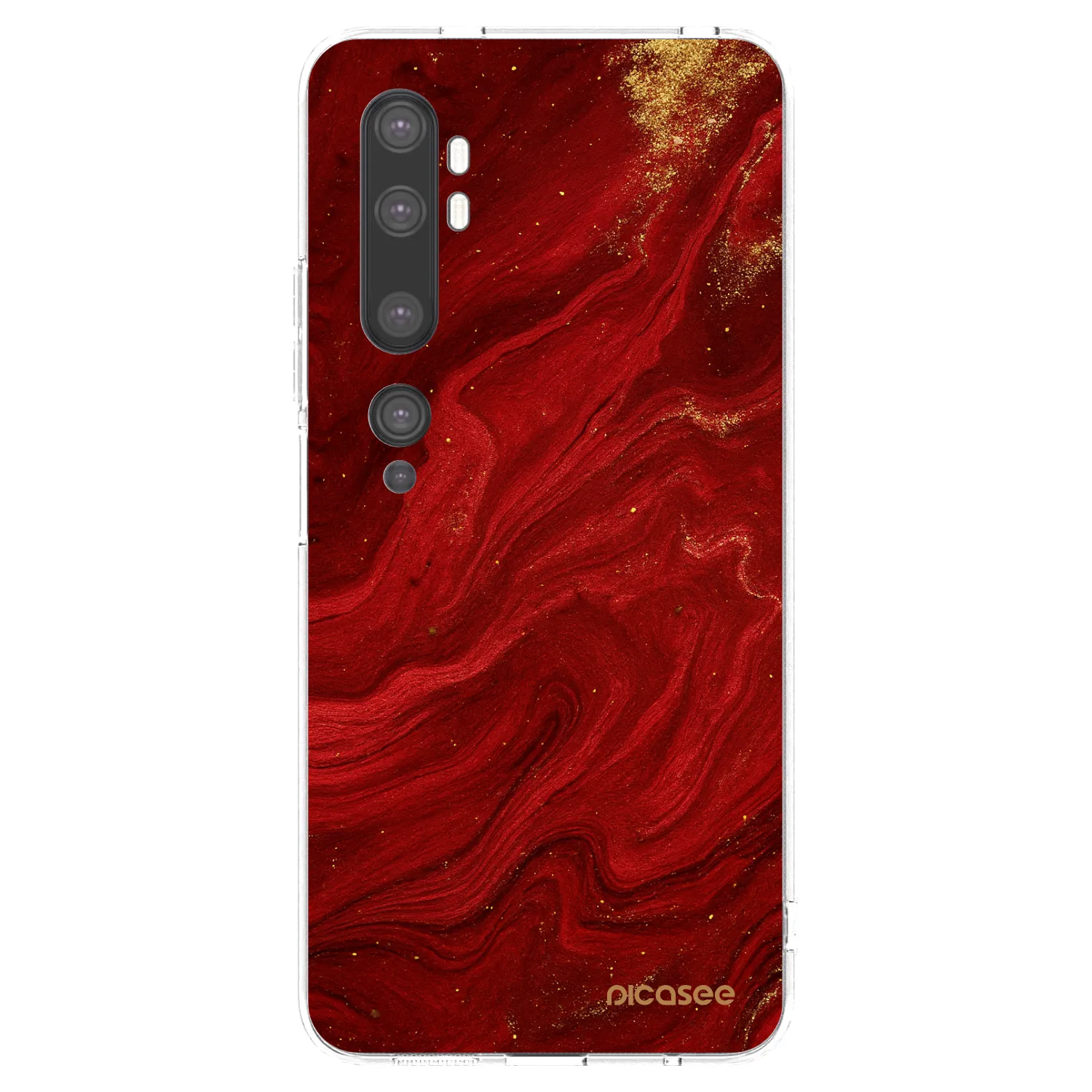 Picasee husă transparentă din silicon pentru Xiaomi Mi Note 10 (Pro) - Red
