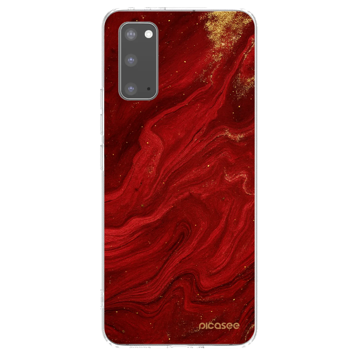 Picasee husă transparentă din silicon pentru Samsung Galaxy S20 G980F - Red