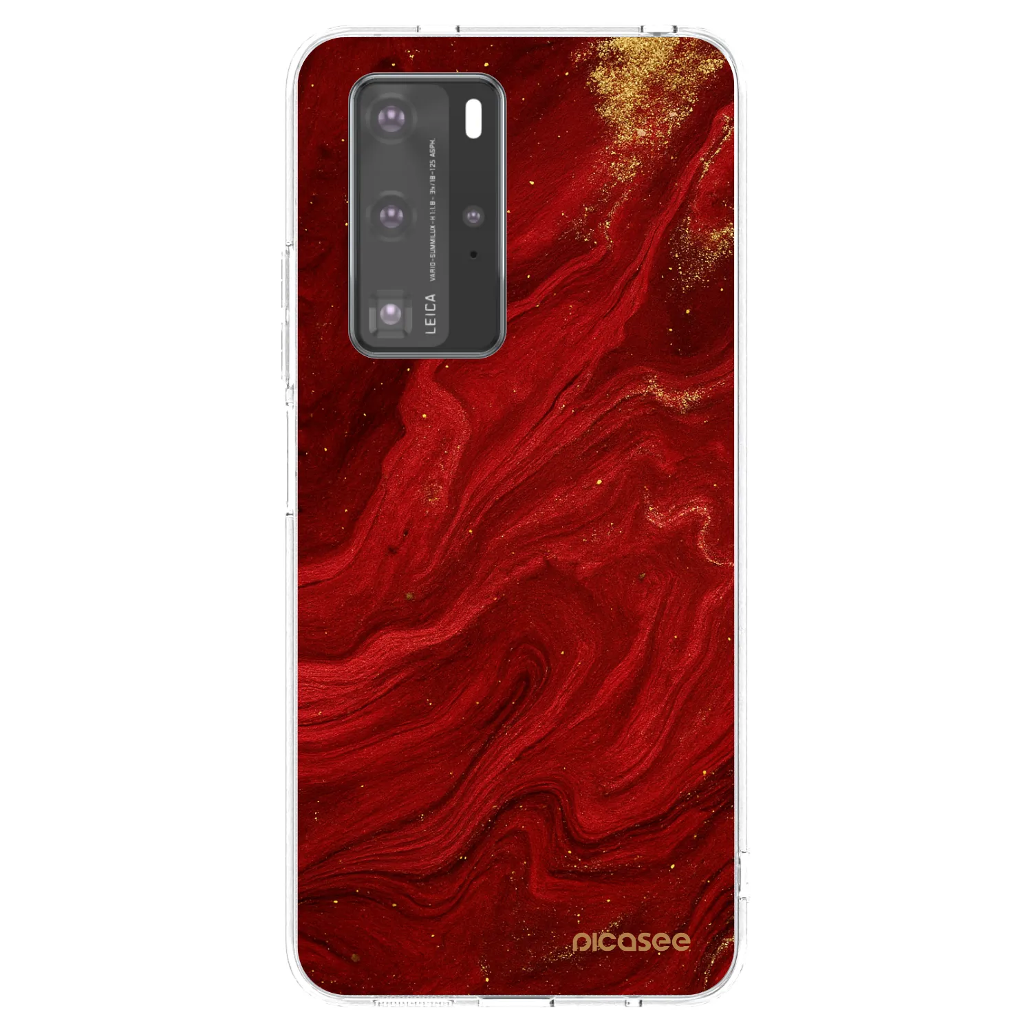 Picasee husă transparentă din silicon pentru Huawei P40 Pro - Red