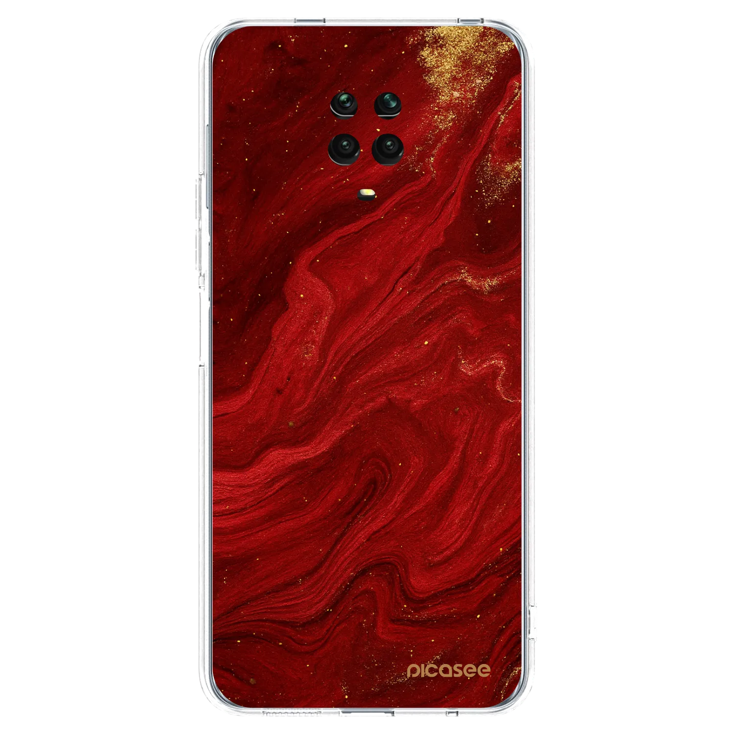 Picasee husă transparentă din silicon pentru Xiaomi Redmi Note 9 Pro - Red