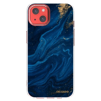 Picasee husă transparentă din silicon pentru Apple iPhone 13 - Blue