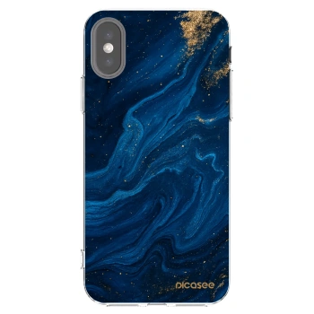 Picasee husă transparentă din silicon pentru Apple iPhone X/XS - Blue