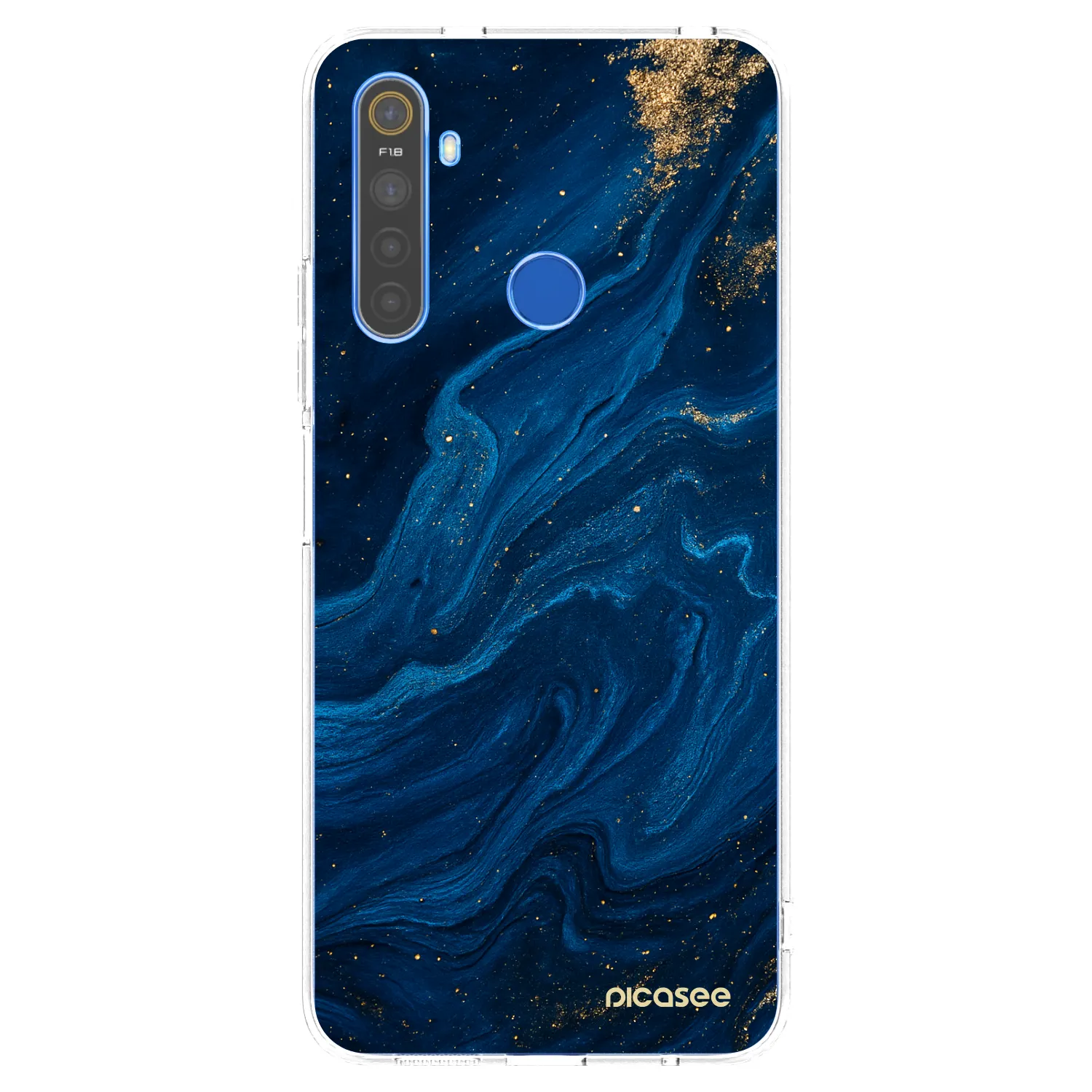 Picasee husă transparentă din silicon pentru Realme 5 - Blue