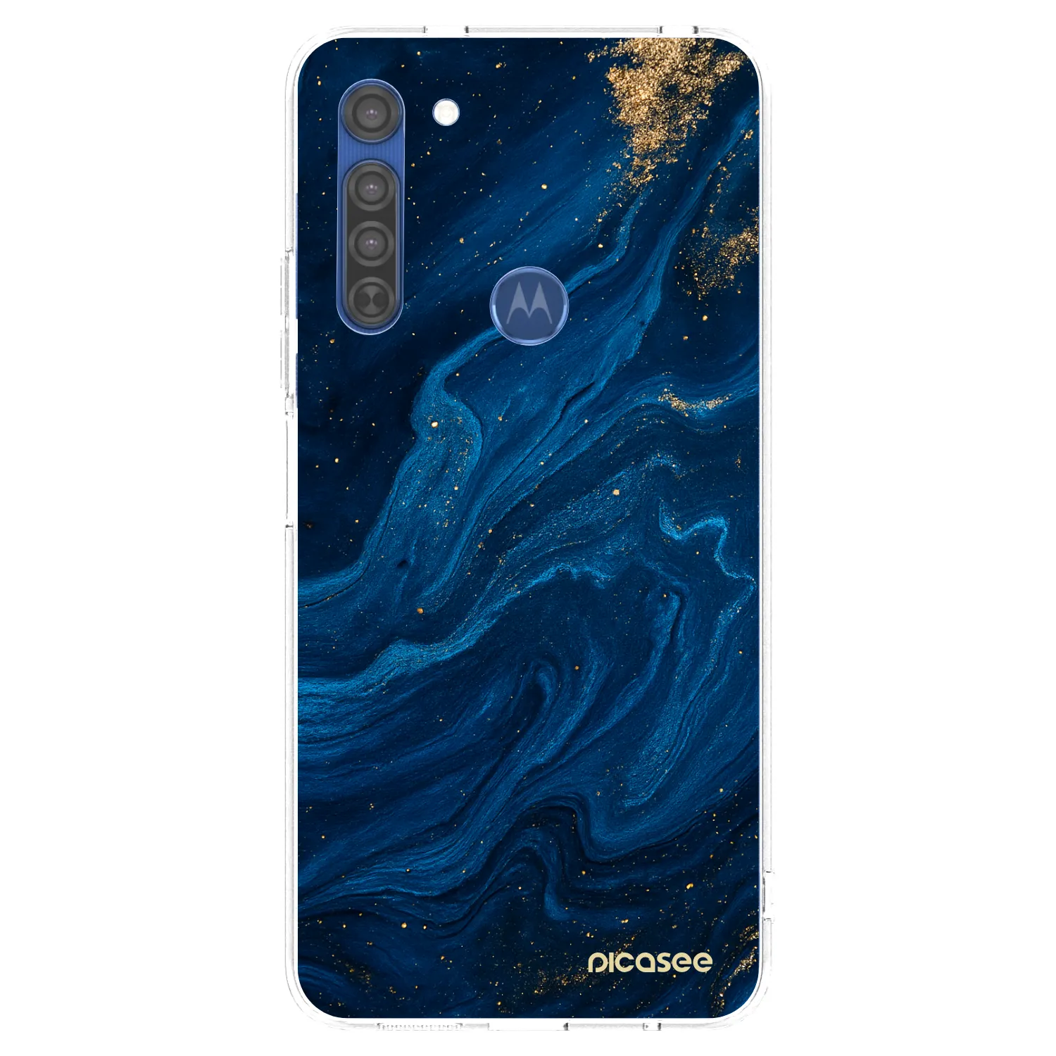 Picasee husă transparentă din silicon pentru Motorola Moto G8 - Blue