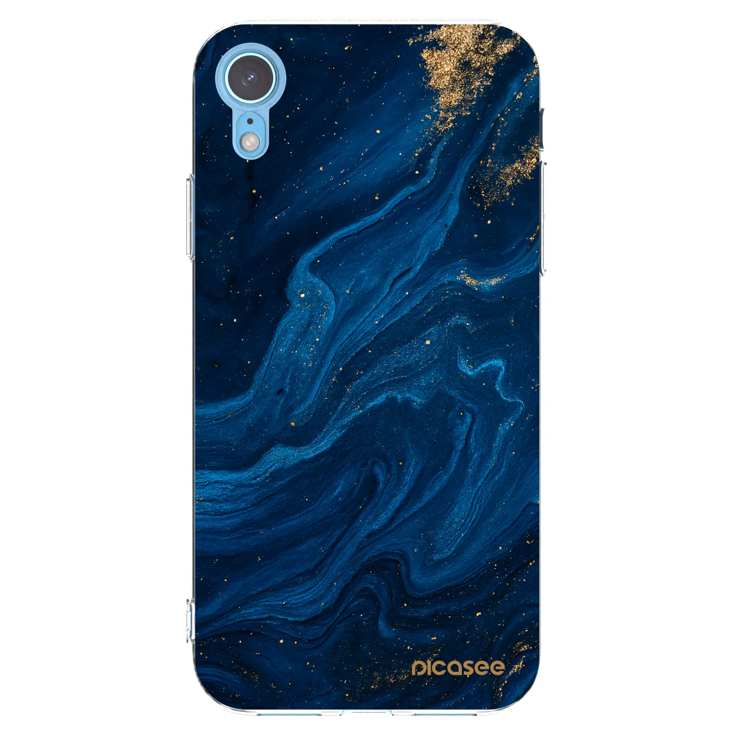 Picasee husă transparentă din silicon pentru Apple iPhone XR - Blue