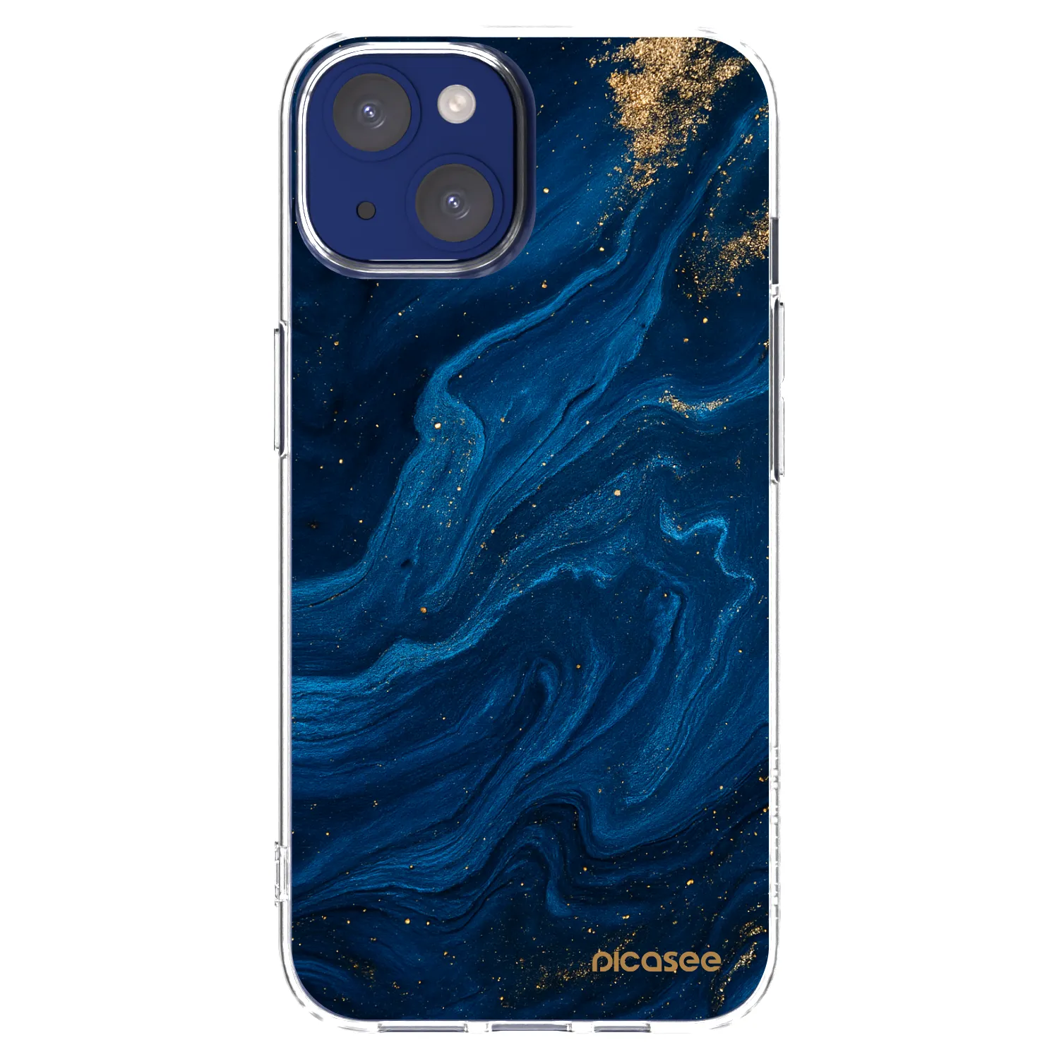 Picasee husă transparentă din silicon pentru Apple iPhone 14 - Blue
