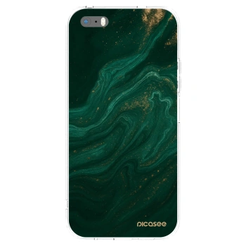 Picasee husă transparentă din silicon pentru Apple iPhone 5/5S/SE - Green