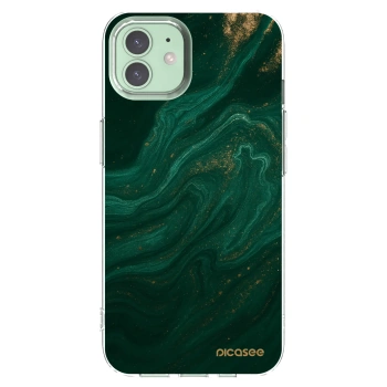 Picasee husă transparentă din silicon pentru Apple iPhone 12 Pro - Green