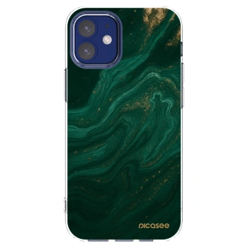 Picasee husă transparentă din silicon pentru Apple iPhone 12 mini - Green