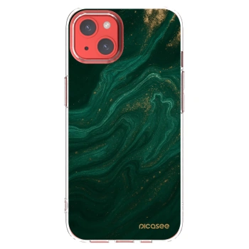 Picasee husă transparentă din silicon pentru Apple iPhone 13 - Green