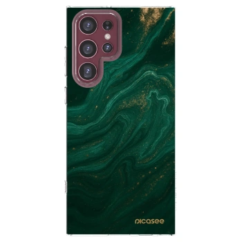Picasee husă transparentă din silicon pentru Samsung Galaxy S22 Ultra 5G - Green
