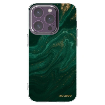 Picasee husă transparentă din silicon pentru Apple iPhone 14 Pro - Green