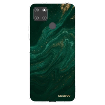 Picasee husă transparentă din silicon pentru Realme C21Y - Green