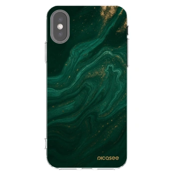 Picasee husă transparentă din silicon pentru Apple iPhone X/XS - Green