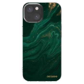 Picasee husă transparentă din silicon pentru Apple iPhone 15 - Green