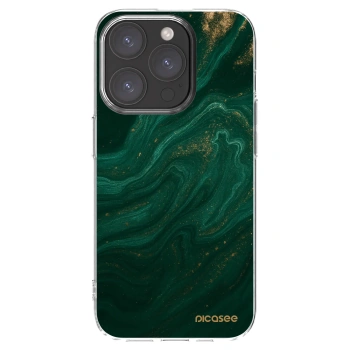 Picasee husă transparentă din silicon pentru Apple iPhone 15 Pro - Green