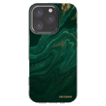 Picasee husă transparentă din silicon pentru Apple iPhone 16 Pro - Green