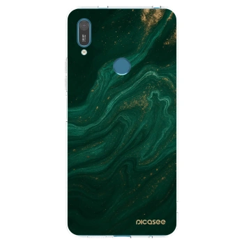 Picasee husă transparentă din silicon pentru Huawei Y7 2019 - Green