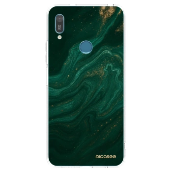 Picasee husă transparentă din silicon pentru Huawei Y6 2019 - Green