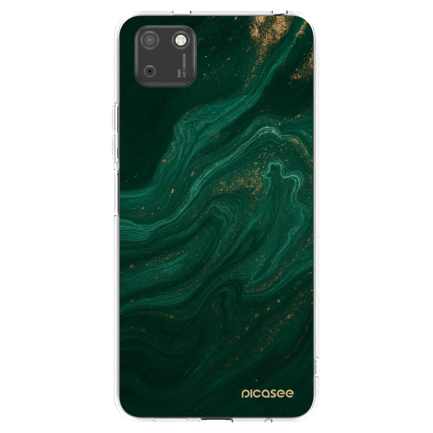 Picasee husă transparentă din silicon pentru Huawei Y5P - Green