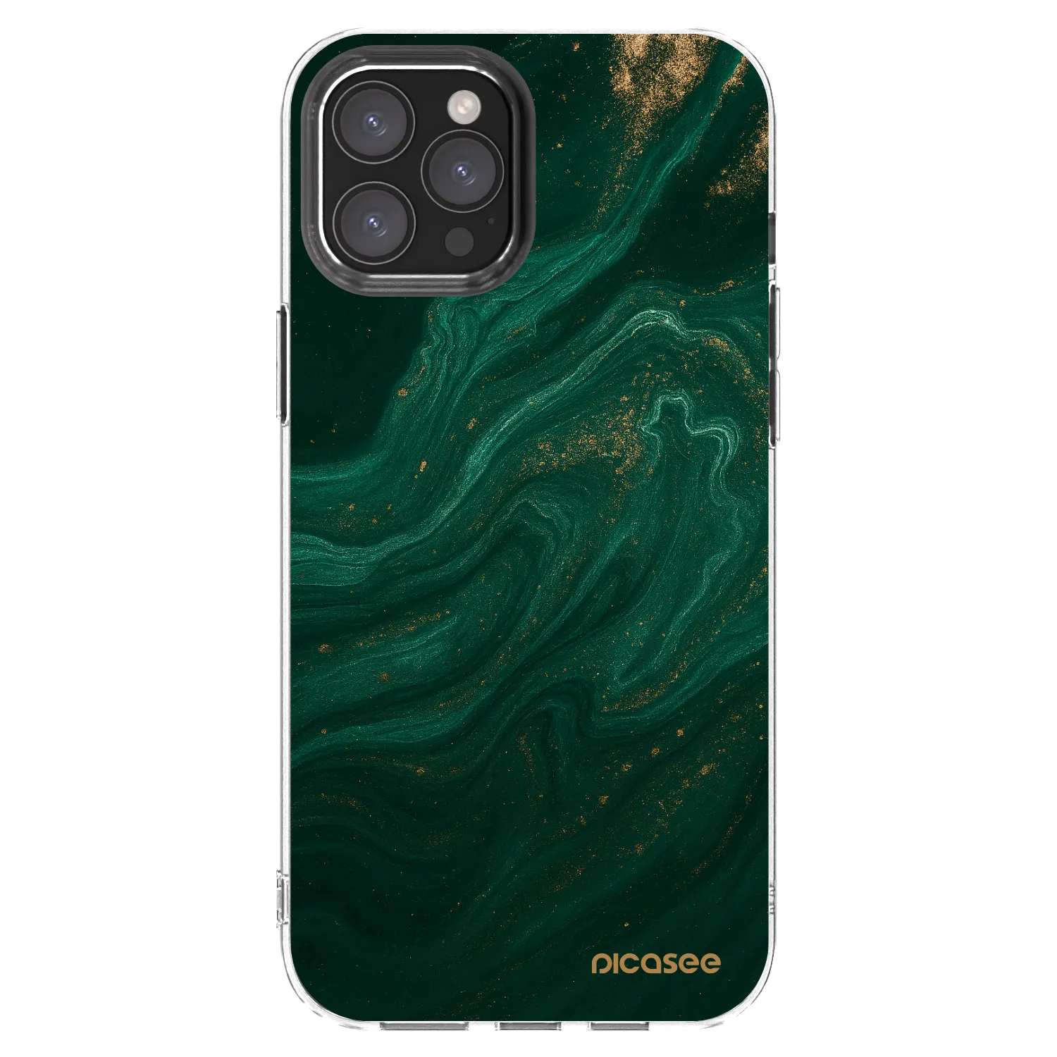 Picasee husă transparentă din silicon pentru Apple iPhone 12 Pro Max - Green