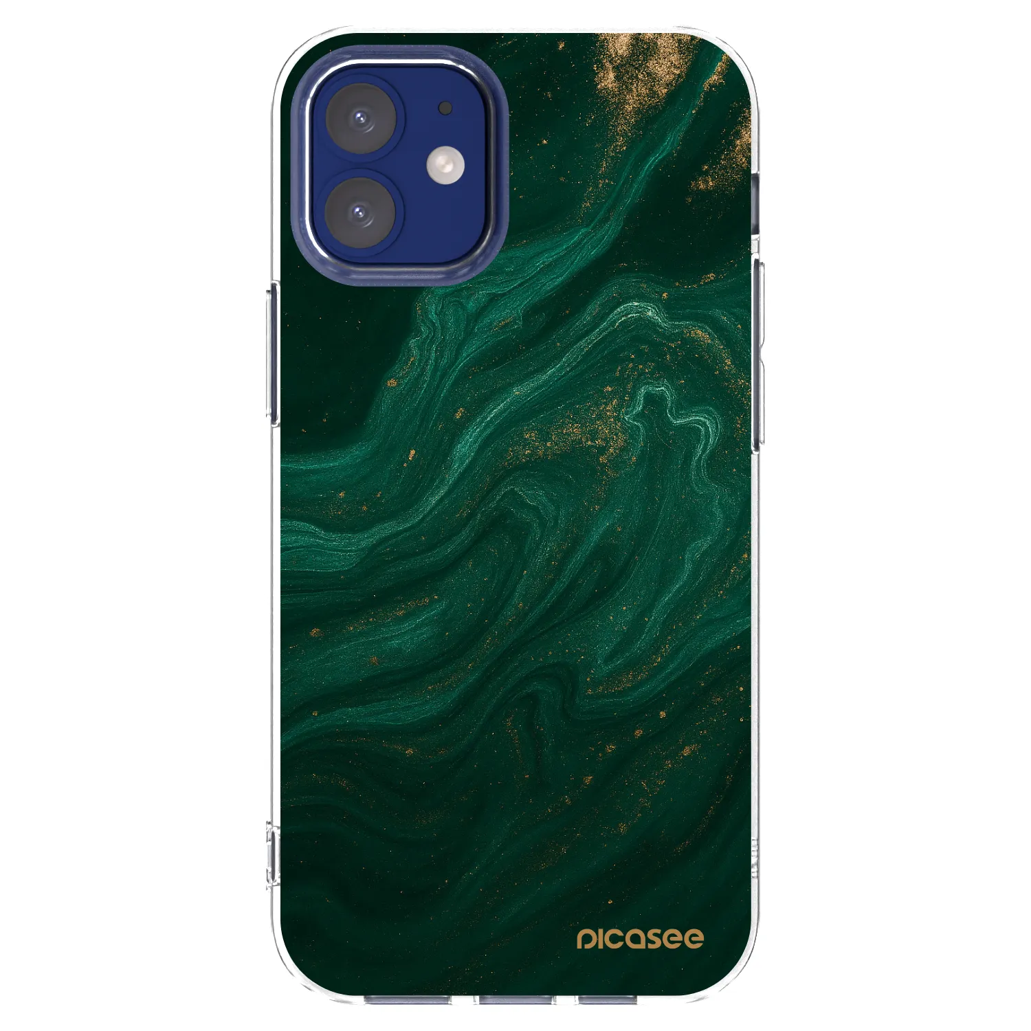 Picasee husă transparentă din silicon pentru Apple iPhone 12 mini - Green