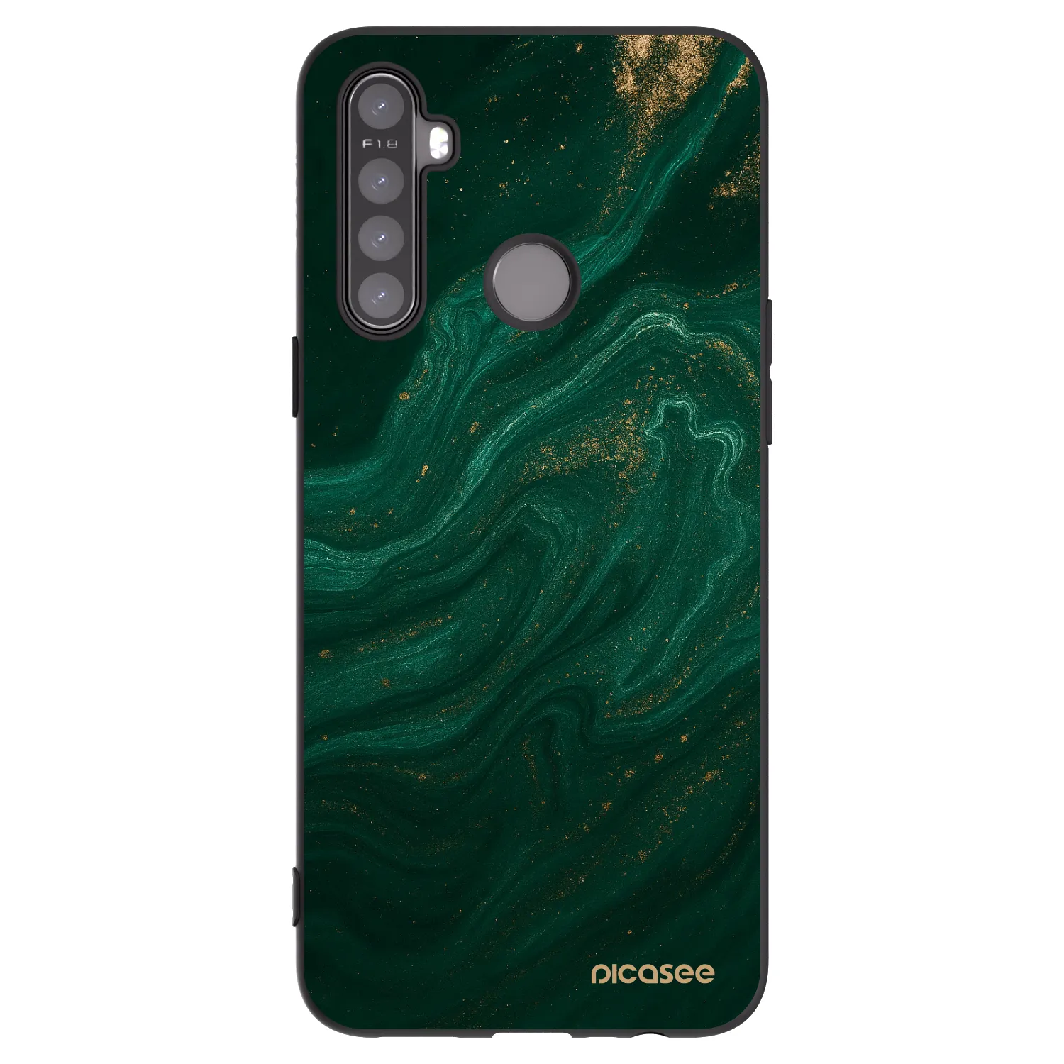 Picasee husă neagră din silicon pentru Realme 6i - Green