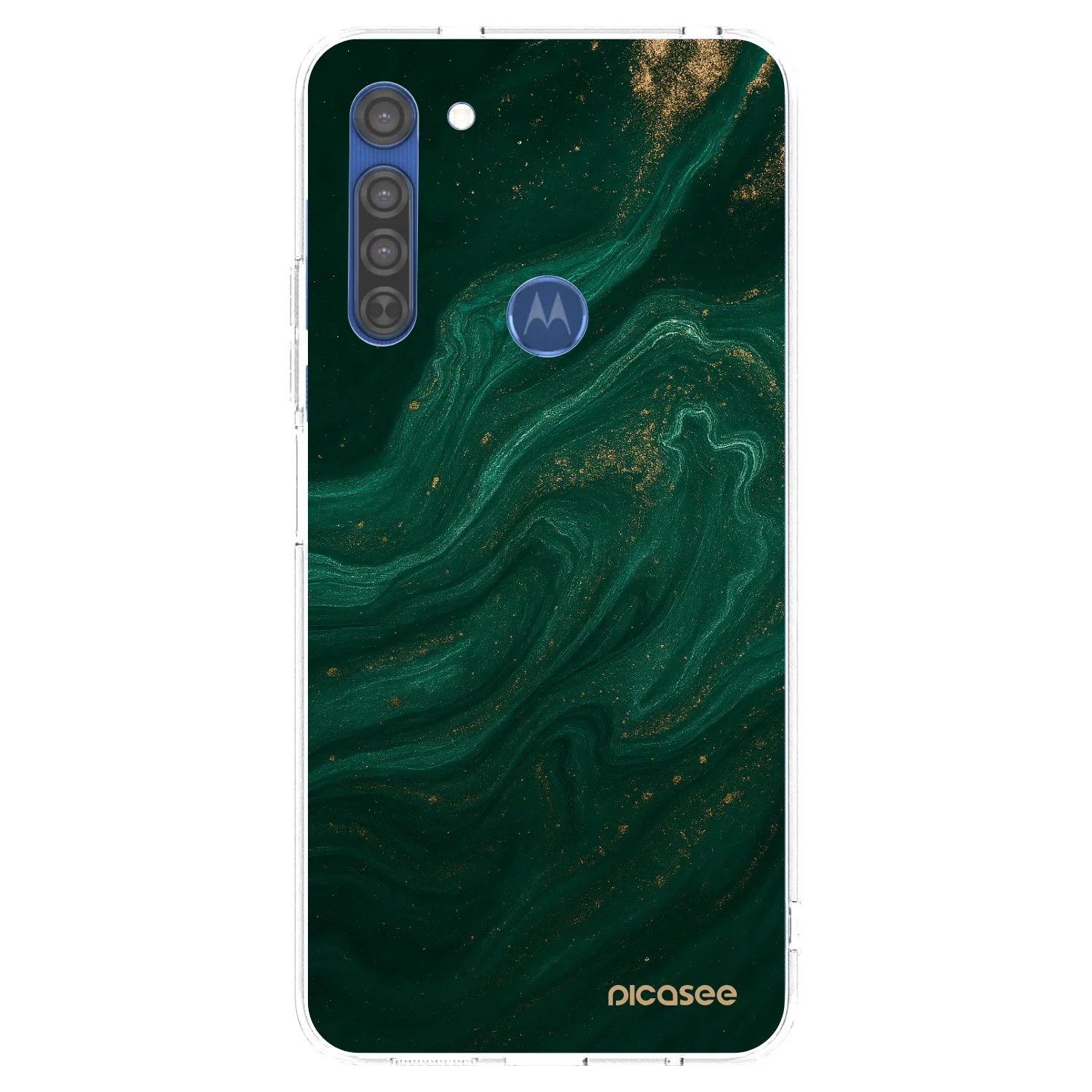 Picasee husă transparentă din silicon pentru Motorola Moto G8 - Green