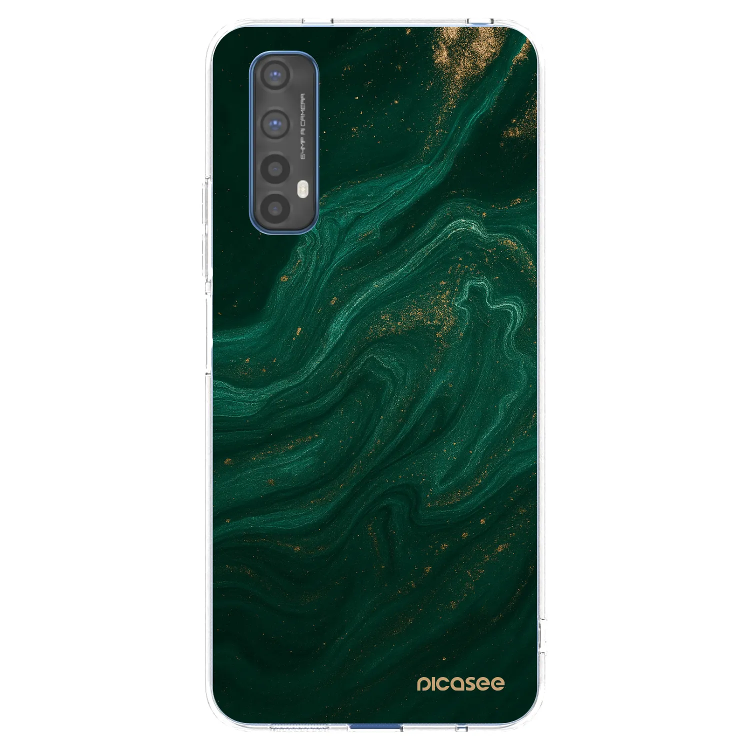 Picasee husă transparentă din silicon pentru Realme 7 - Green