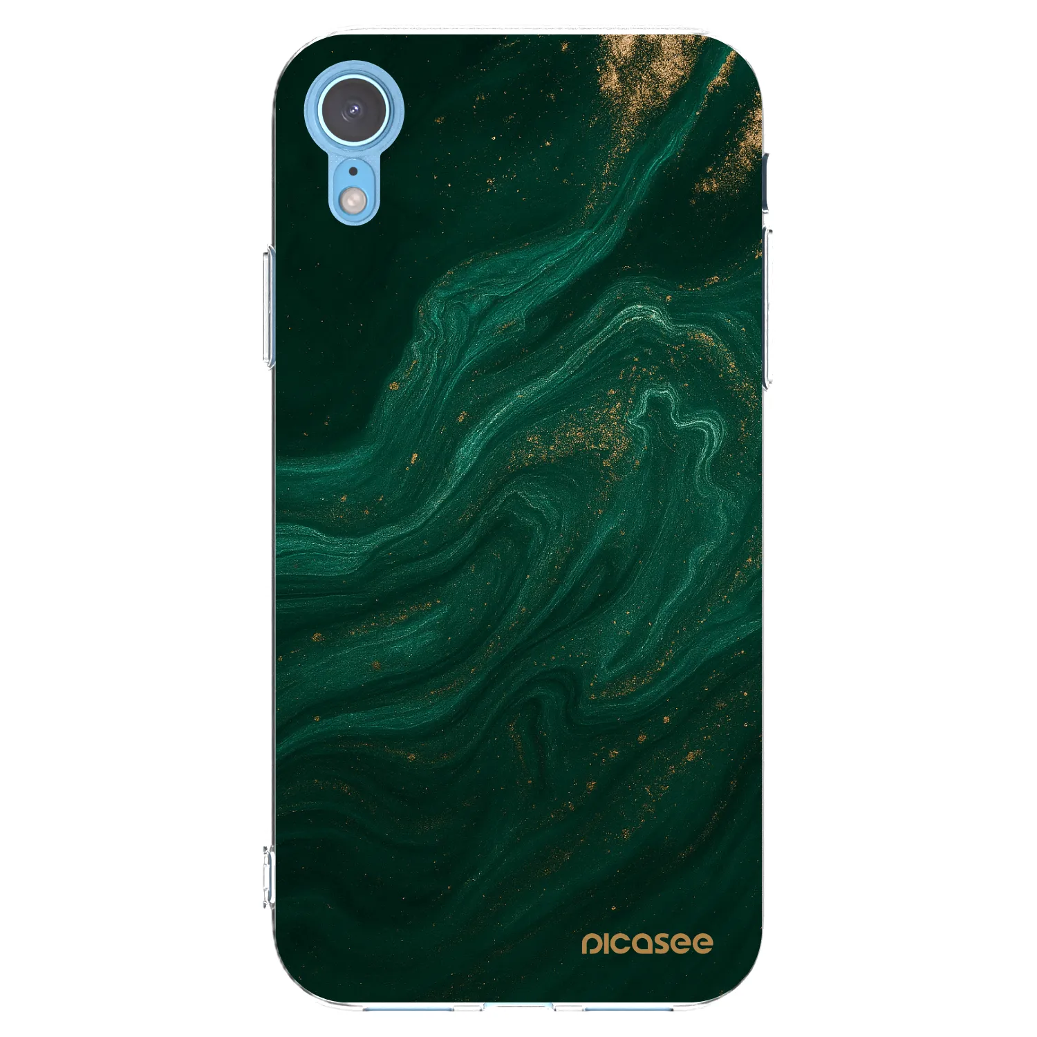 Picasee husă transparentă din silicon pentru Apple iPhone XR - Green