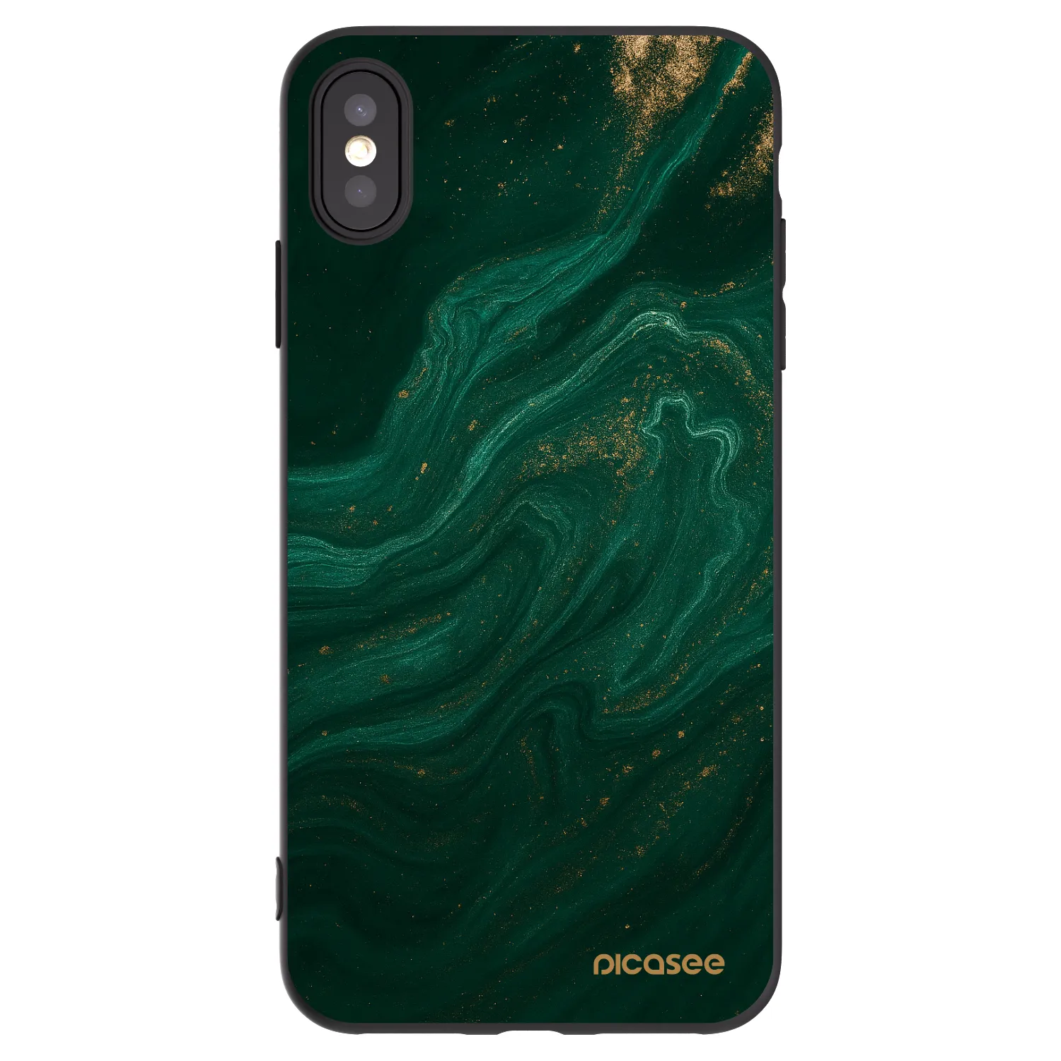 Picasee husă neagră din silicon pentru Apple iPhone XS Max - Green