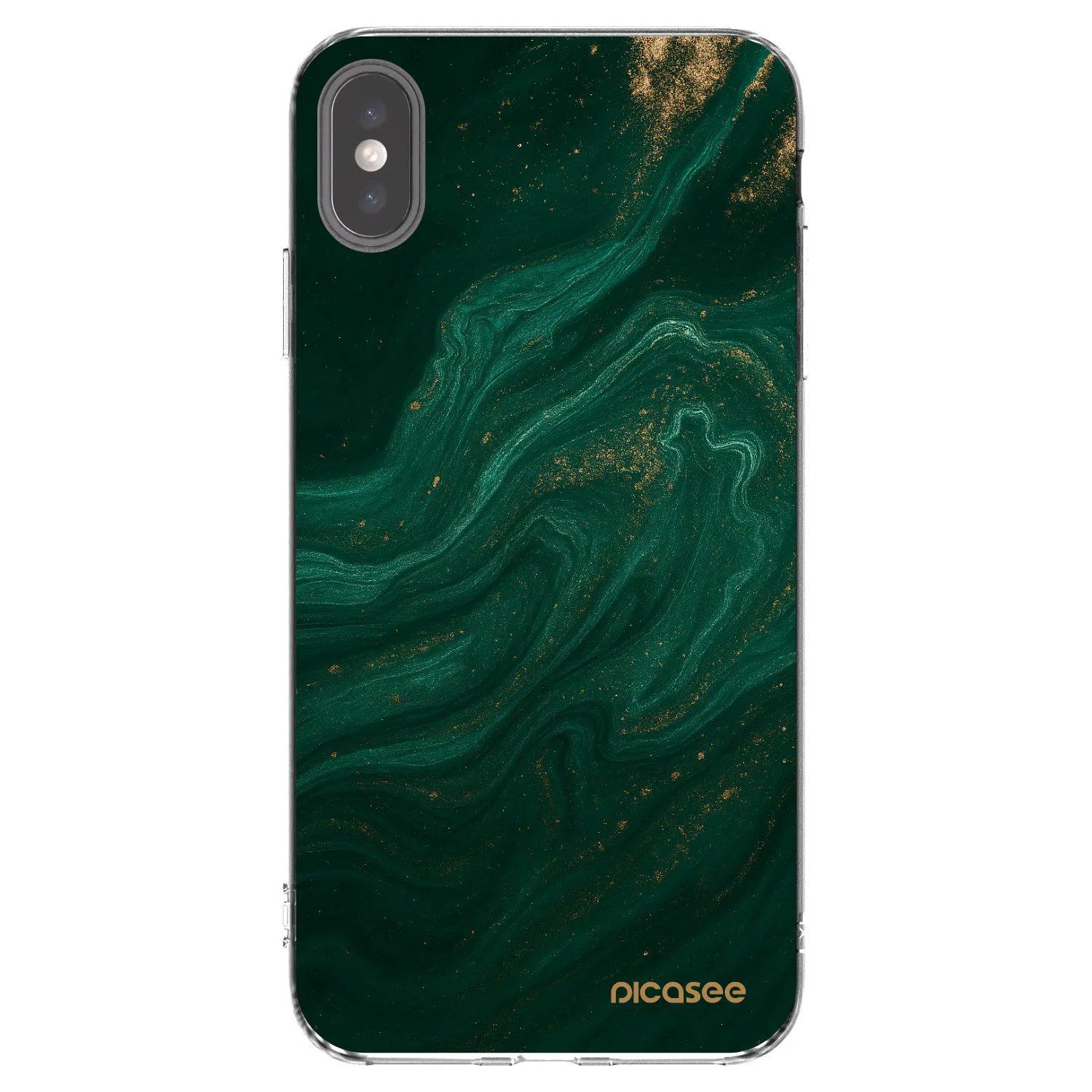Picasee husă transparentă din silicon pentru Apple iPhone XS Max - Green