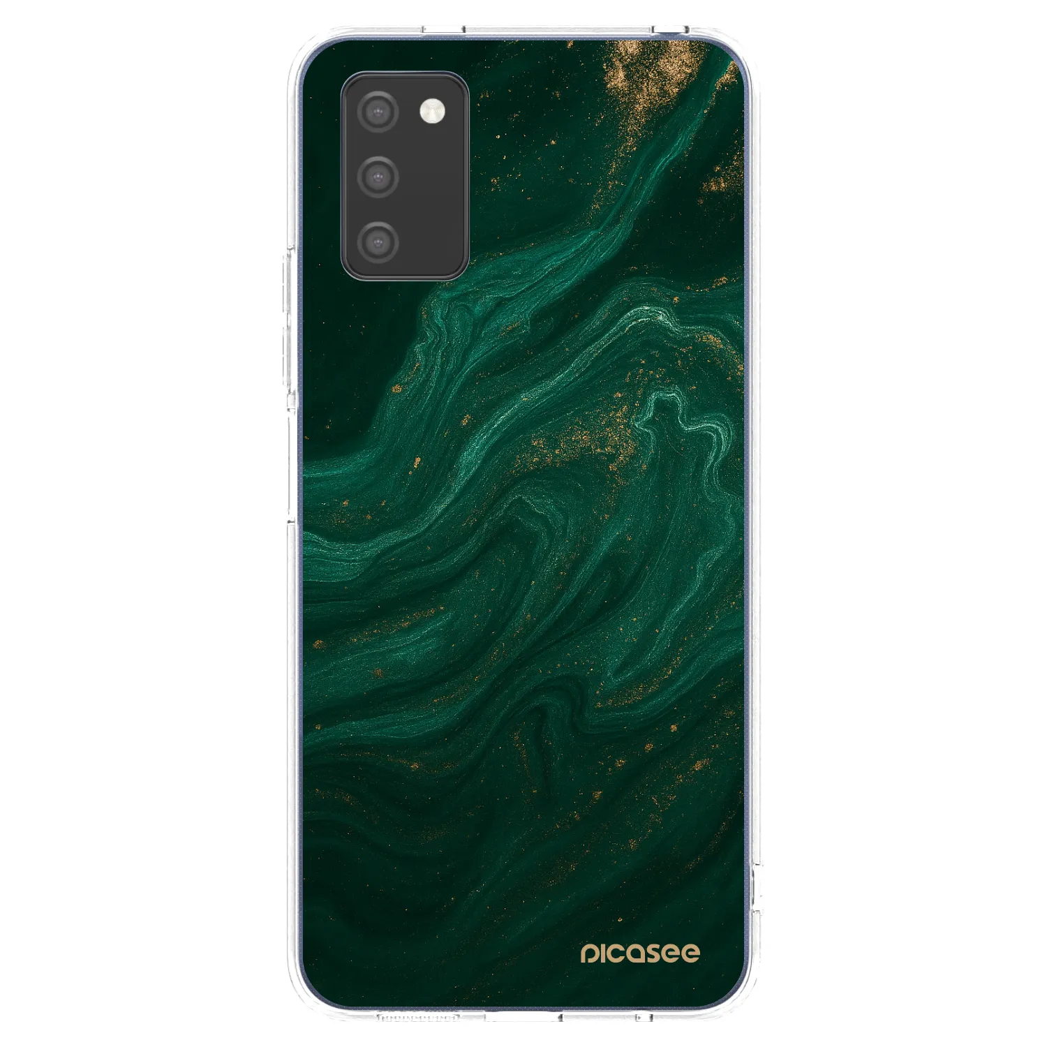 Picasee husă transparentă din silicon pentru Samsung Galaxy A03s A037G - Green