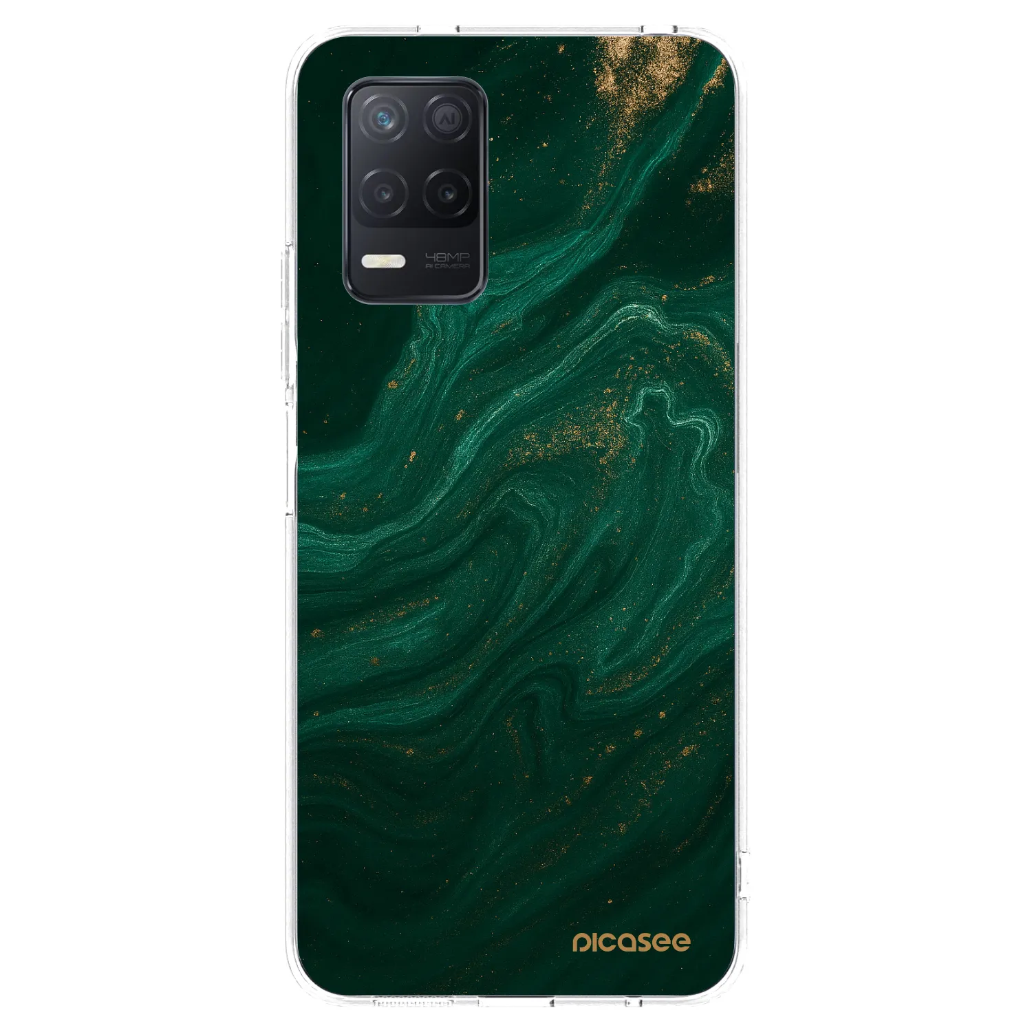 Picasee husă transparentă din silicon pentru Realme 8 5G - Green