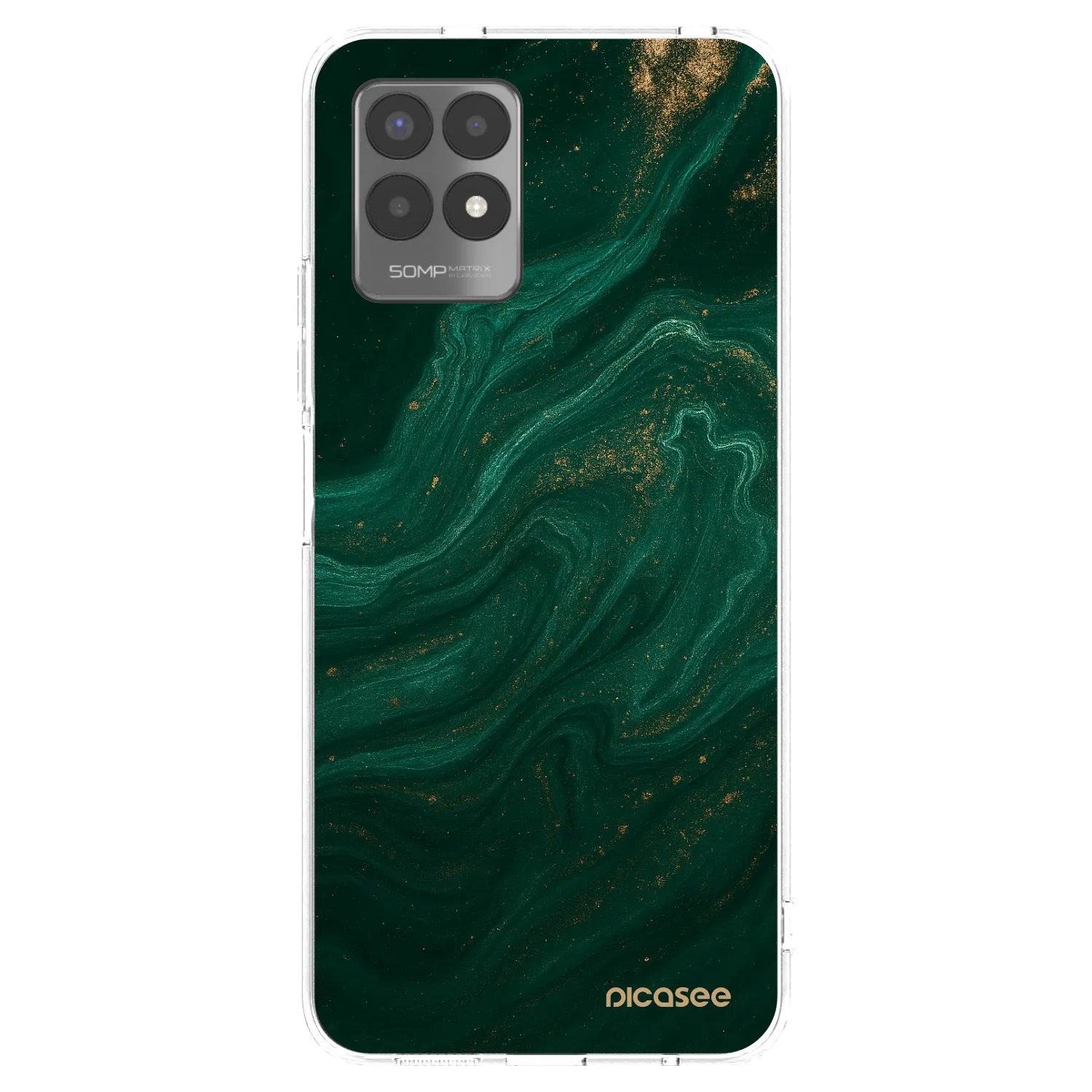 Picasee husă transparentă din silicon pentru Realme 8i - Green