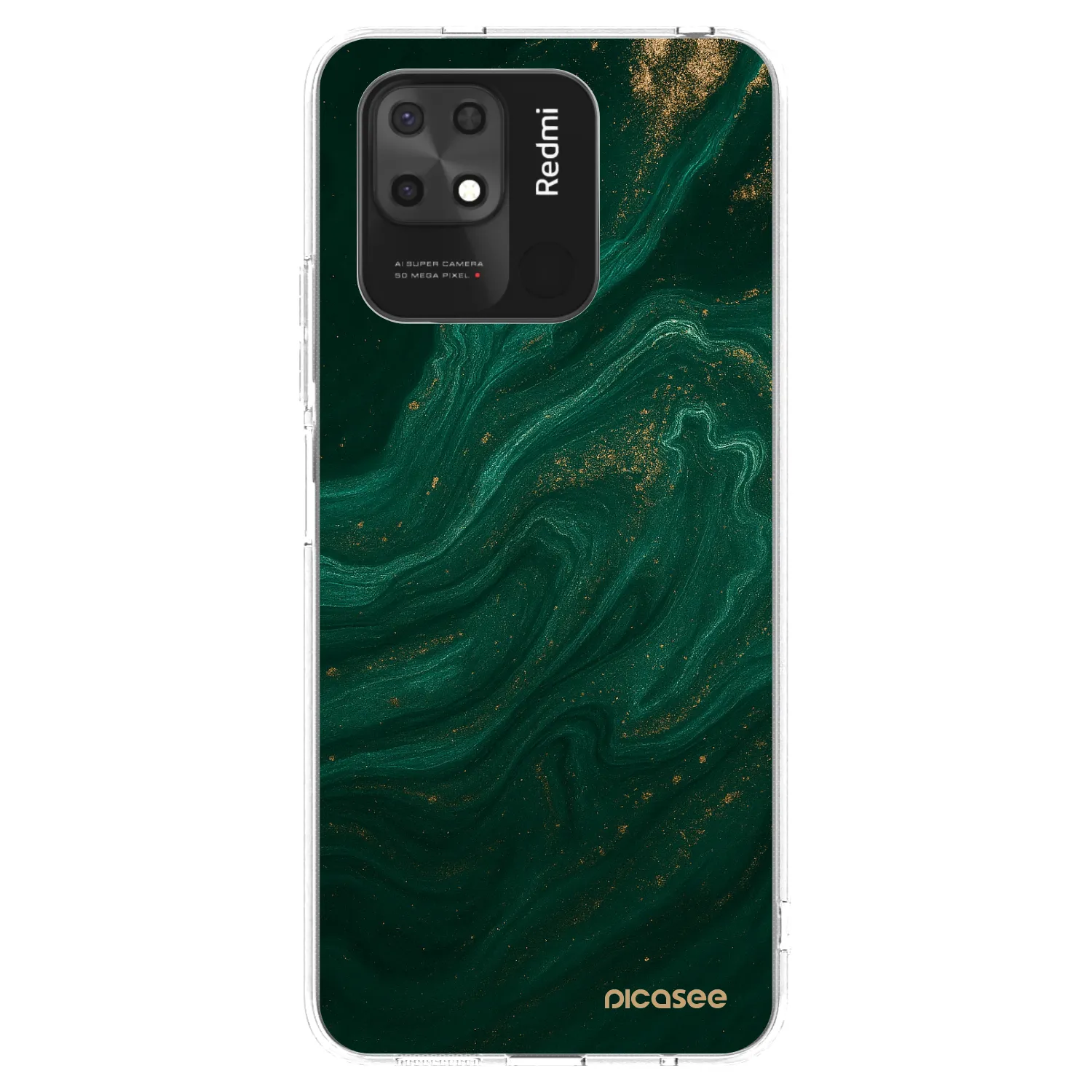 Picasee husă transparentă din silicon pentru Xiaomi Redmi 10C - Green