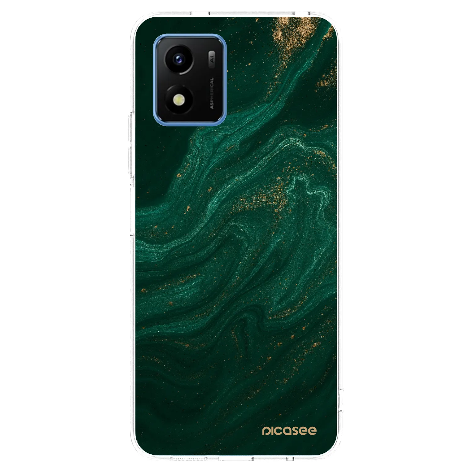 Picasee husă transparentă din silicon pentru Vivo Y01 - Green