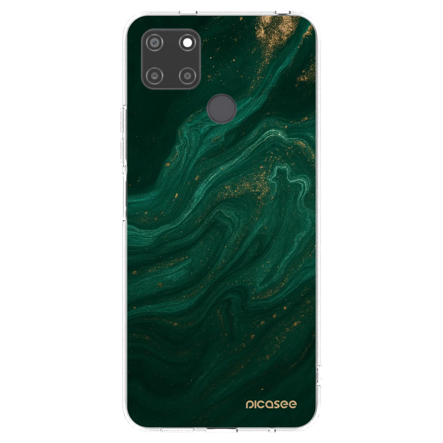 Picasee husă transparentă din silicon pentru Realme C21Y - Green