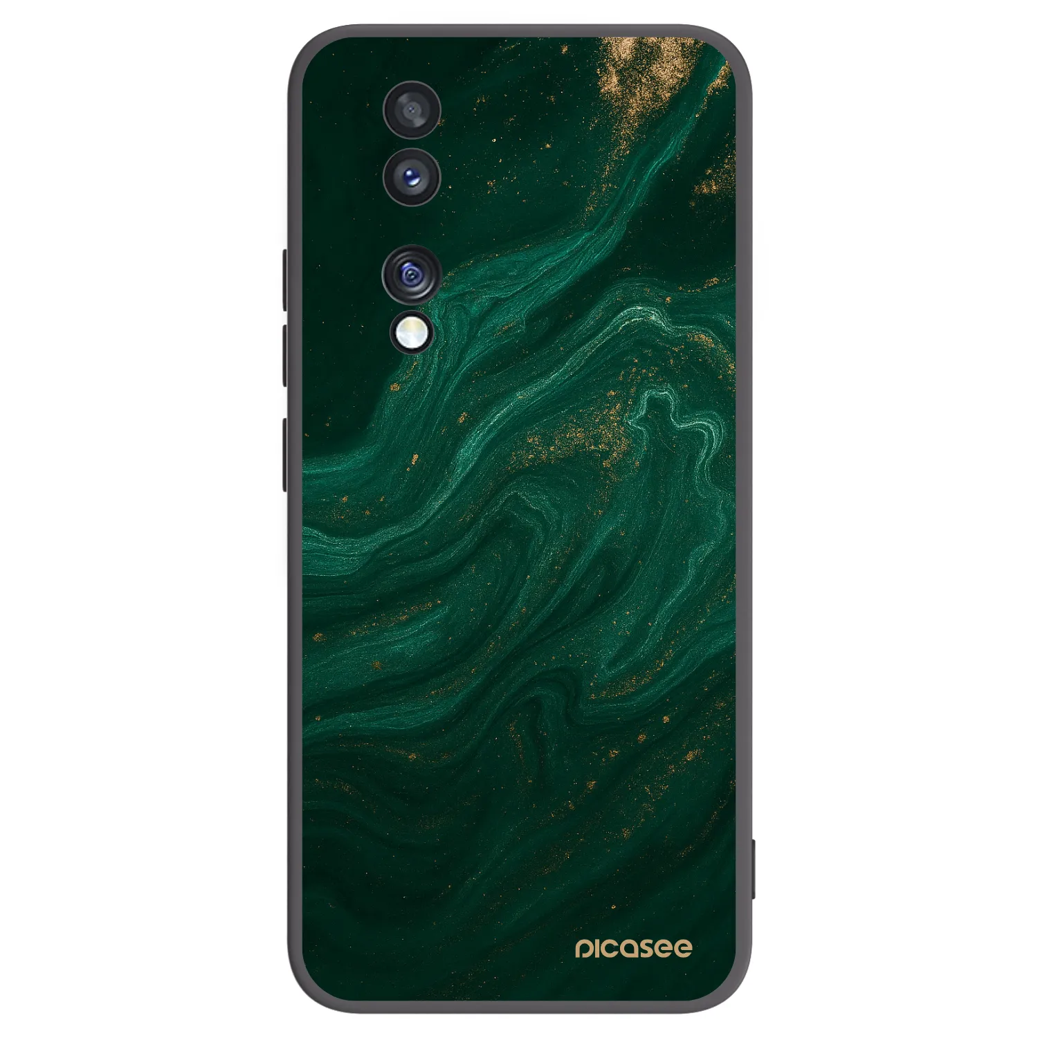 Picasee husă neagră din silicon pentru Honor 70 - Green