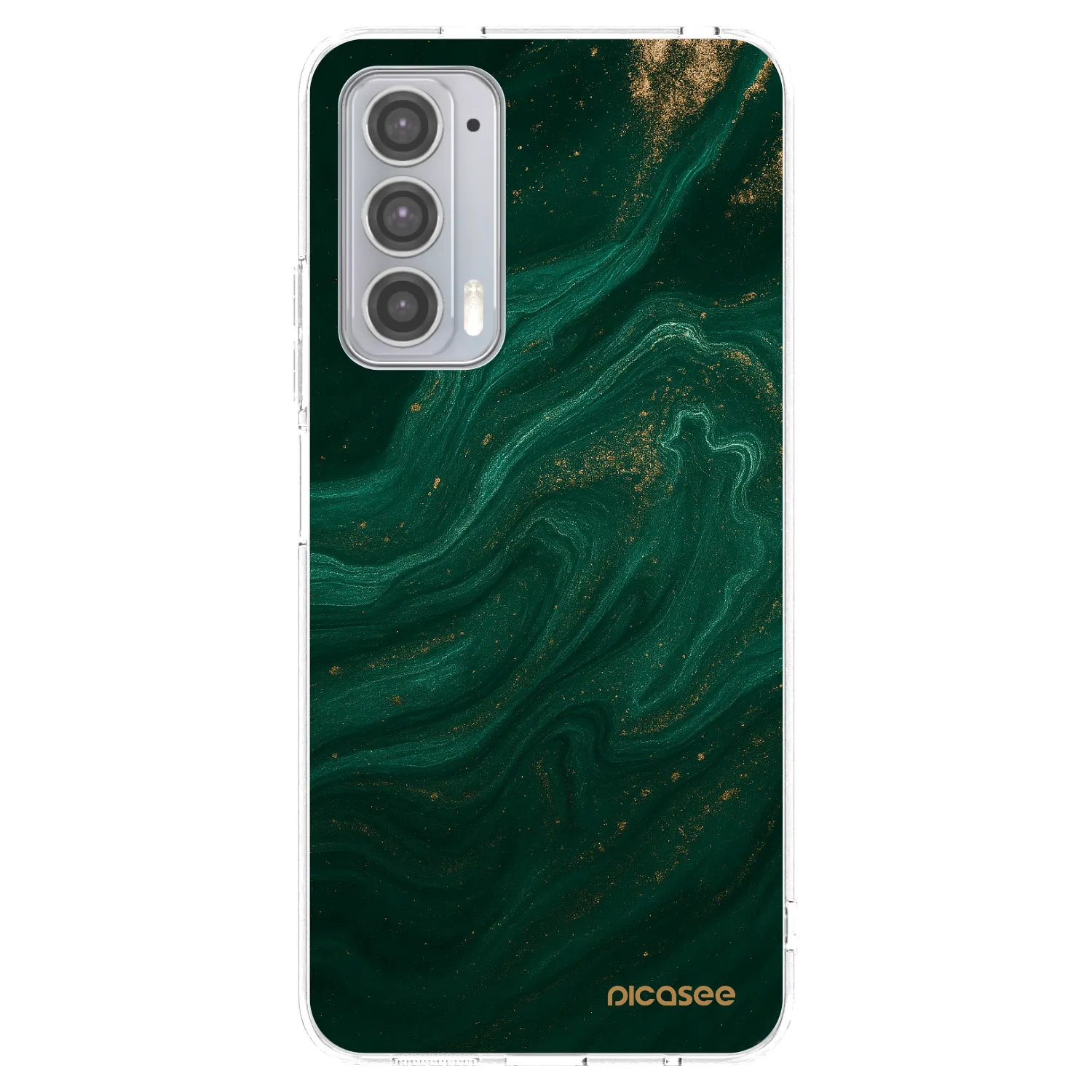 Picasee husă transparentă din silicon pentru Motorola Edge 20 - Green