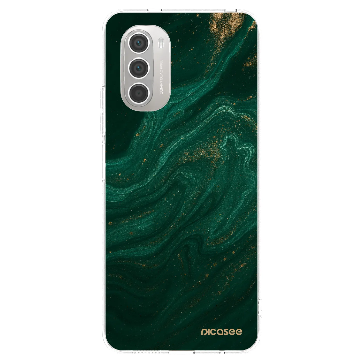 Picasee husă transparentă din silicon pentru Motorola Moto G51 - Green