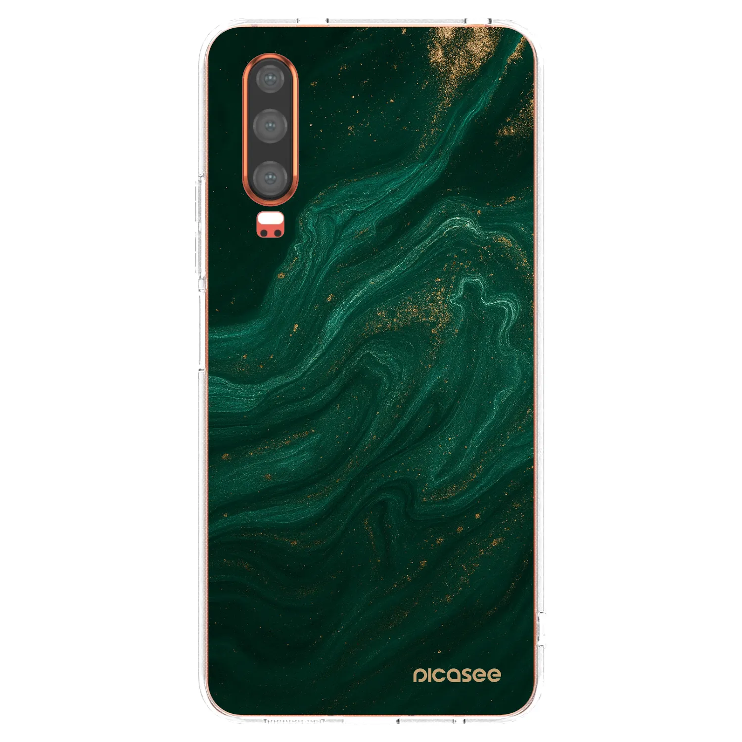 Picasee husă transparentă din silicon pentru Huawei P30 - Green