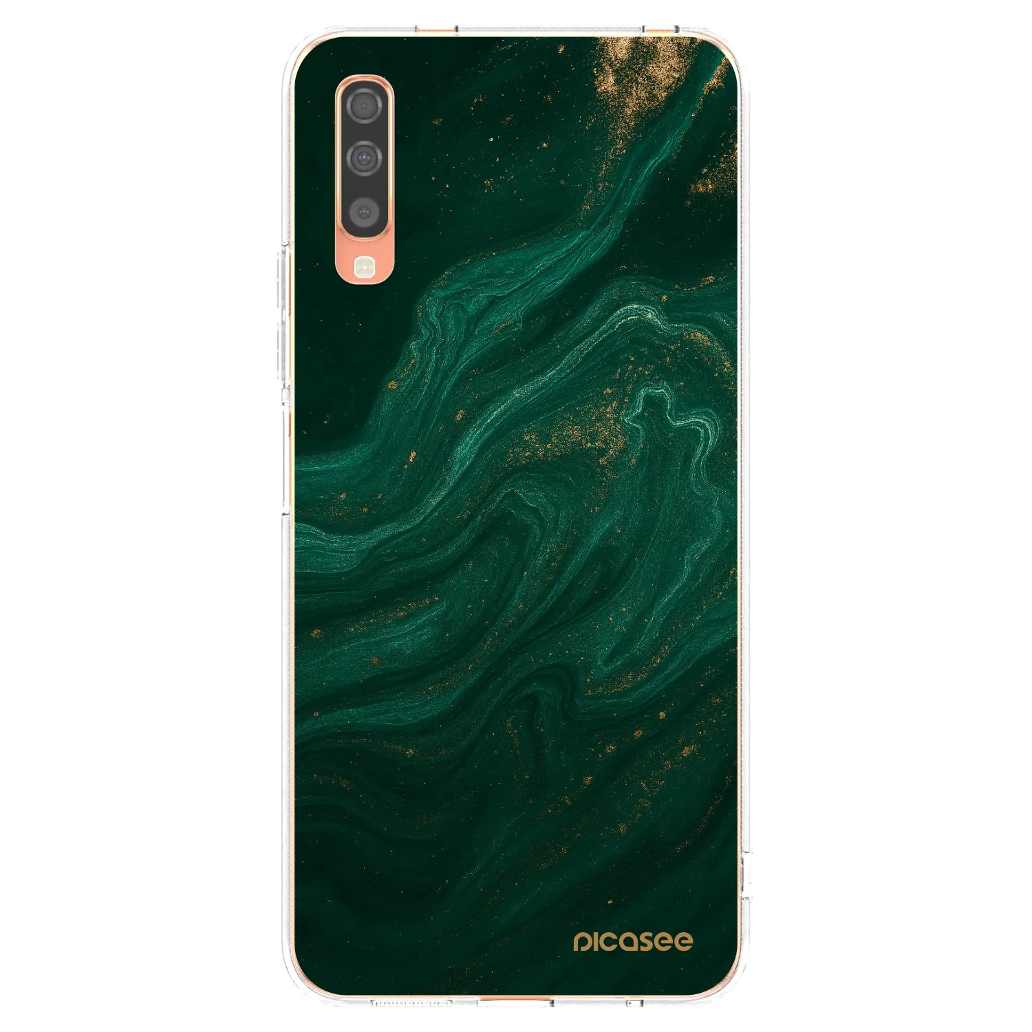 Picasee husă transparentă din silicon pentru Samsung Galaxy A70 A705F - Green