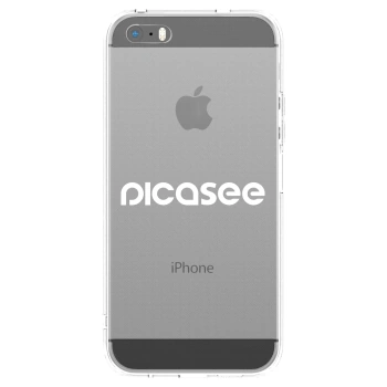 Picasee husă transparentă din silicon pentru Apple iPhone 5/5S/SE - Picasee - new logo - white